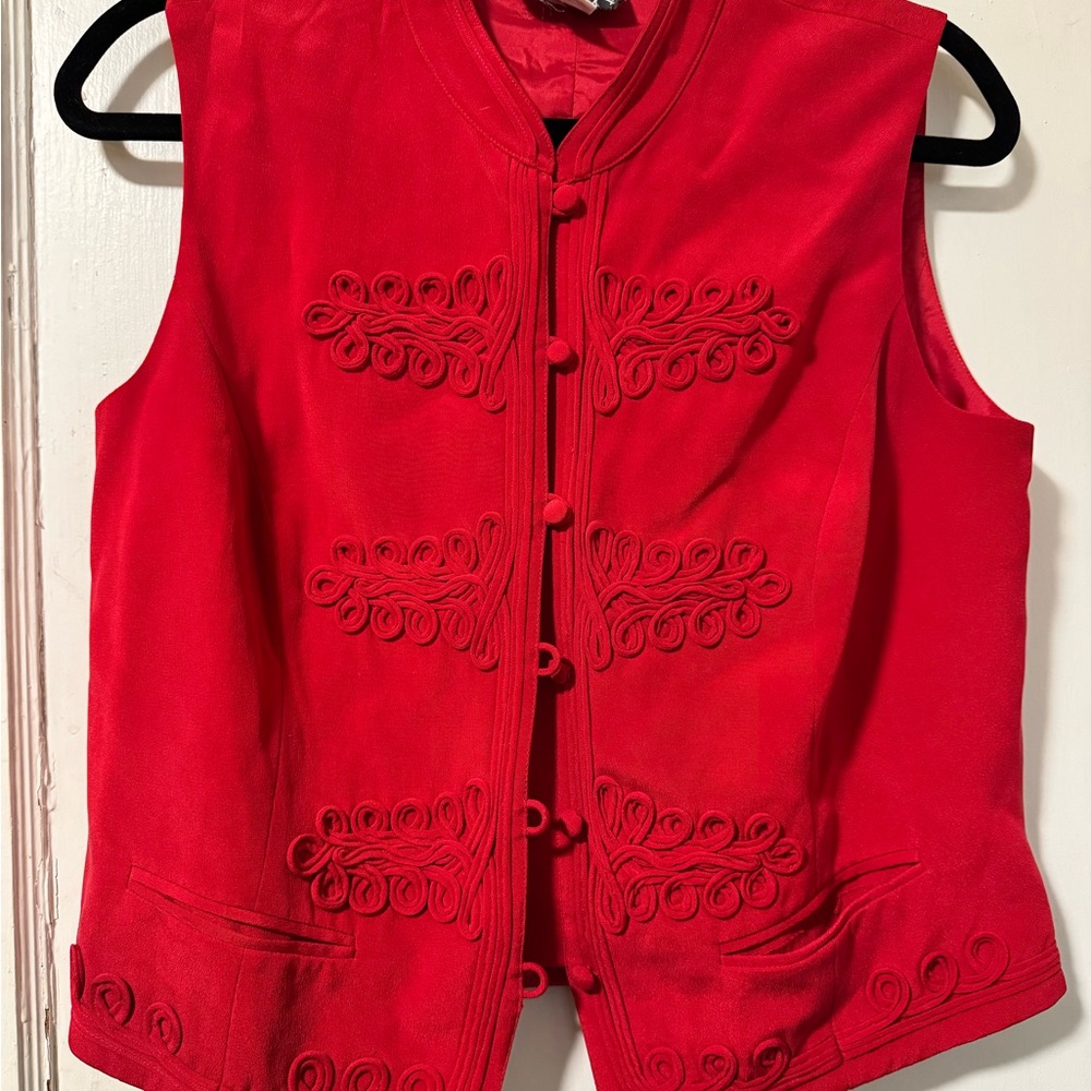 Spenser Jeremy Bold Red Silk Top
